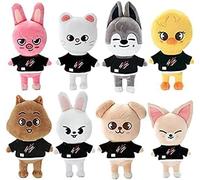 Musolaree Skzoo Peluche Stray Kids Muñeca de peluche de peluche de dibujos animados Lindo Wolf Chan Leebit DWAEKKI Jiniret Han Quokka BbokAri PuppyM Foxl.NY Decoración regalo para aficionados (8