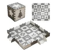 MUSOLEI Alfombra Puzzle Bebe para Niños Alfombrilla Puzzle Infantil con Valla 16+20 Piezas Juego para Bebes Suelo Gateo Bebé Colchoneta Rompecabezas Acolchado142×142×1cm