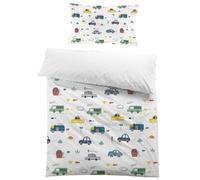 MUSOLEI Juego de cama con funda nórdica de coche, 120 x 150 cm, para niño o niño, de microfibra, 1 plaza, 3D estampado con funda de almohada de 40 x 60 cm, regalo para fiesta de cumpleaños (Auto02)
