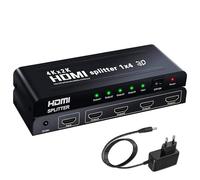 Musou 1x4 HDMI Soporte divisor UHD 4K HDMI 1.4 3D 1080P Full HD 1 entrada 4 salida 4 vías HDMI Distribuidor 1 en 4