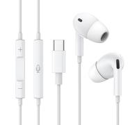 Muspyn Auriculares con Cable Tipo C para iPhnoe,HiFi Estéreo Cascos con Cable con Micrófono y Control de Volumen,Aislamiento de Ruido,Compatible con iPhnoe 15/14/13/12/11/Pro/Plus