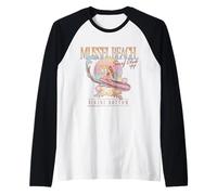 Mussel Beach Surf Club Vintage Bikini Bottom Scene Cartoon Camiseta Manga Raglan