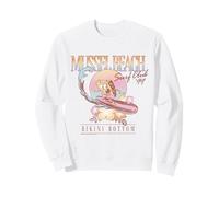 Mussel Beach Surf Club Vintage Bikini Bottom Scene Cartoon Sudadera