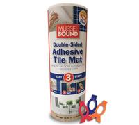 MusselBound® Alfombrilla adhesiva para azulejos con espaciadores, instalación fácil y sin desorden para salpicaduras, paredes de ducha y más (15 pies cuadrados por rollo)