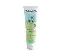 Mussvital Botanics Gel de Baño Monoï 100 ml Higiene Diaria | Fórmula 93% natural con textura transparente y aroma cálido para limpieza corporal práctica y agradable.