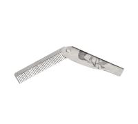 Mustache Combs, Beard Brush, Grooming Tool, Foldable Stainless-Steel Design, Portable Travel Use, Ideal for Men Dad Husband Styling, 6.5x0.87 Inches, Silver, Black Color, 1 Piece