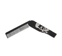Mustache Combs, Beard Brush, Grooming Tool, plegable Stainless-Steel Design, Portable Travel Use, ideal para hombres Dad Husband Styling, 6,5 x 0,87 pulgadas, plateado, negro color, 1 pieza