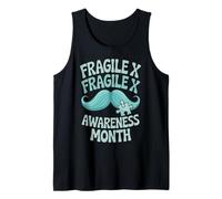 Mustache Groovy Fragile X Syndrome Awareness Men Camiseta sin Mangas