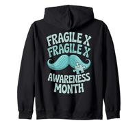 Mustache Groovy Fragile X Syndrome Awareness Men Sudadera con Capucha
