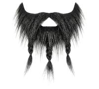 Mustaches Gote y barba falsa de capitán de mar para niños, novedad, pelo facial, accesorio de disfraz para niños, color negro