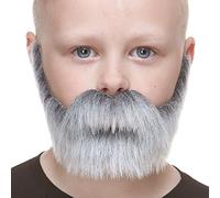 Mustachos autoadhesivos, novedad, ligero Nobleman falsa barba y bigote falso, sal y pimienta color