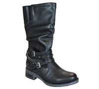 MUSTANG 1293-523, Bota a la Altura de la Pantorrilla Mujer, Negro, 37 EU