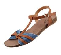 MUSTANG 1307-814, Sandalias Planas Mujer, Azul Vaquero, 40 EU