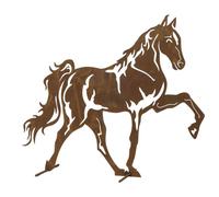 Mustang 60 Cm Alto Metal Con Óxido Noble Caballo Decoración Jardín Estable