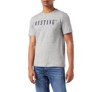 MUSTANG Alex C Logo tee Camiseta, Mid Grey Melange 4140, M para Hombre