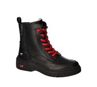 MUSTANG Botines para mujer de piel sintética negra con cordones de goma en color rojo. negro, Negro, 40 EU