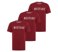 Mustang Camiseta Hombre 3er Paquete - Austin, Logo Grande, Bio-Algodón, Solo Jer