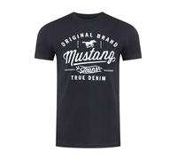 Mustang Camiseta Hombre Básico Impresión Cuello Redondo de Manga Corta 100%