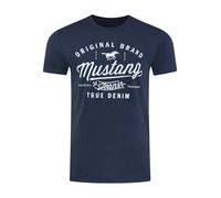 Mustang Camiseta Hombre Básico Impresión Cuello Redondo de Manga Corta 100%