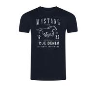 Mustang Camiseta Hombre Cuello Redondo Manga Corta Logo Print Verano Algodón Neu