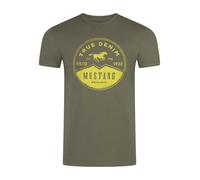 Mustang Camiseta Hombre Cuello Redondo Manga Corta Logo Print Verano Algodón Neu