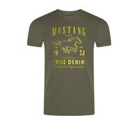 Mustang Camiseta Hombre Cuello Redondo Manga Corta Logo Print Verano Algodón Neu