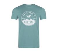 Mustang Camiseta Hombre Cuello Redondo Manga Corta Logo Print Verano Algodón Neu