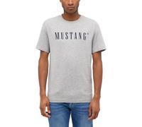 Mustang Camiseta para Hombre Austin - Regular Fit S-3XL Blanco Negro Gun Beige Rojo Gris Algodón, Mid Grey Mélange 4140, M