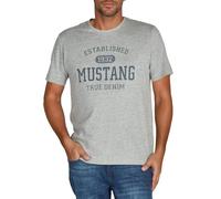 MUSTANG Camiseta para hombre de corte regular, cuello redondo, manga corta, camiseta de verano, camiseta de algodón con logotipo impreso, algodón, negro, blanco, azul, gris, verde, S, M, L, XL, XXL