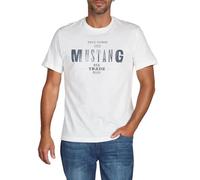 MUSTANG Camiseta para hombre de corte regular, cuello redondo, manga corta, camiseta de verano, camiseta de algodón con logotipo impreso, algodón, negro, blanco, azul, gris, verde, S, M, L, XL, 2XL,
