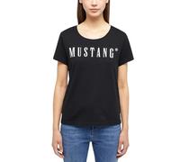 Mustang Camiseta para Mujer Alma - Regular Fit - XS S M L XL Blanco Negro Azul Gris, Negro 4142, S