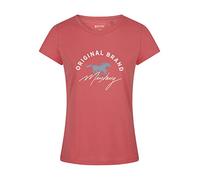MUSTANG Camiseta para mujer, cuello redondo, cuello redondo, corte entallado, manga corta, logotipo impreso, 100% algodón, blanco, azul, verde, rojo, S, M, L, XL, XXL, Coral (1014028-8142), XL