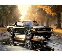 Mustang Fastback Bulitt 1968 en las carreteras americanas - Póster mural sin marco, 30 x 40 cm, decoración de casa, decoración de pared, póster decorativo