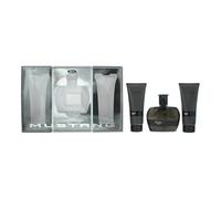 Mustang Juego de regalo negro de 3 piezas: Eau de Toilette 100 ml, bálsamo para después del afeitado 100 ml