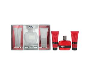 Mustang juego de regalo rojo de 3 piezas: eau de toilette 100 ml, bál