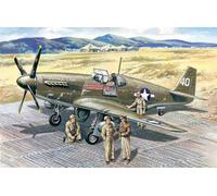 MUSTANG P-51b Con USAAF Pilots Y Ground Personal 1:48 Plástico Modelo Kit Icm