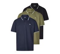 MUSTANG Polo de manga corta para hombre, paquete de 3 unidades, corte regular, camiseta de verano, básica, algodón, monocolor, azul, verde, negro, blanco, S, M, L, XL, XXL, 3XL, 4XL, 5XL, 6XL