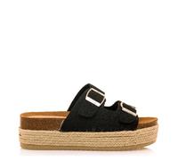 MTNG Sandalias Planas Mujer Sandalias Planas Perla 53043 Mujer | Sandalias Planas Casual | sin Cierre-Abiertos | 60260 | Negro