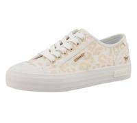 MUSTANG Zapatillas de mujer con estampado de leopardo de lona con cordones 26M0232009, Oro blanco., 38 EU