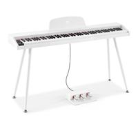 MUSTAR Piano digital de 88 teclas para principiantes, tamaño completo con 3 pedales, piano electrónico portátil, piano digital doméstico con USB MIDI y soporte, color blanco