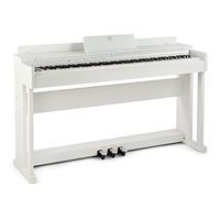 MUSTAR Piano electrónico de 88 teclas con mecanismo de martillos, piano digital, piano electrónico con 3 pedales, sistema de control doble, USB/MIDI, clásico profesional (Blanco)