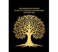 Mustard Seed Parable Faith Notebook - 8.5 x 11 College Ruled Christian Journal with Gold Tree Design and Bible Verse from Matthew 13:31-32, Lined Pages for Prayer, Reflection, and Faith Growth