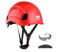 Mustbau Casco de Seguridad, Casco de Protección EN397 con Gafas Antivaho, Diadema Ajustable de 53 a 63cm, Material ABS Resistente para Hombres Mujeres - Rosa