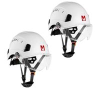 Mustbau Casco de Seguridad, Casco EN397 con Bandas Absorbentes y Visera, 53 a 63cm Diadema Ajustable, Material ABS Resistente para Hombres Mujeres