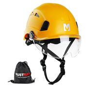 Mustbau Casco de Seguridad para Escalada con Visera Transparente y Correa para la Barbilla, 53-63 cm, Ideal para constructores Que Trabajan en Altura, EN12492
