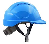 Mustbau Casco Seguridad EN397, Casco Obra Construcción con Correa de 6 Puntos, Diadema Ajustable de 52 a 66cm Casco Transpirable para Hombres, Mujeres - Azul