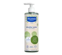 Mustela Agua Micelar BIO, Aceite de Oliva y Aloe Vera, Cara, Cambio de Pañal, Maquillaje, Bebé, Toda la Familia - Limpia suavemente sin aclarar, 99% Ingredientes de Origen Natural (400ml)