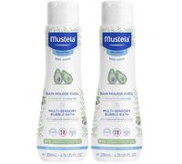 Mustela Baño Mil Burbujas, Corporal, para Bebes, Niños, Apto para Toda la Familia - Color Azul para el Desarrollo Sensorial del Bebé, 91% Ingredientes de Origen Natural (200ml) (Paquete de 2)