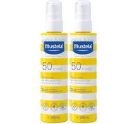 Mustela Leche Solar en Spray Spf 50, Rostro, Cuerpo, Con Aguacate y Vitamina E, Bebés, Niños, Toda la Familia, Adecuada para el Embarazo - Muy Alta Protección contra los Rayos UVB y UVA (200ml)