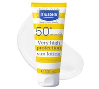 Mustela Leche Solar Spf 50, Rostro, Cuerpo, Con Perseosa de Aguacate, Bebés, Niños, Toda la Familia, Adecuada para el Embarazo - Muy Alta Protección contra los Rayos UVB y UVA (100ml)